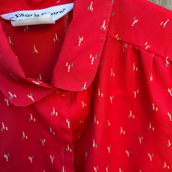 Vintage Ship’n Shore blouse short sleeve button up size 14 - Picture 6 of 7